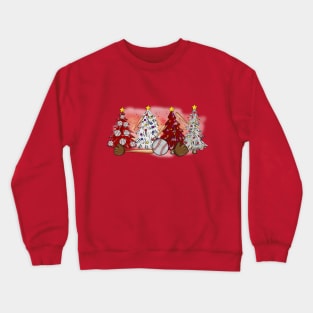 Softball Christmas Trees Xmas Gifts Crewneck Sweatshirt